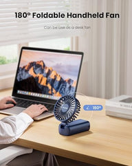 Gaiatop Powerful Hand Fan, Portable Personal Fan Handheld Fan, 3 Speed Foldable Desk Fan with Digital Display, 2000mAh USB Rechargeable Fan for Indoor Outdoor