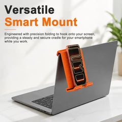 ZORBES® Portable Invisible Laptop Riser Stand, 2 Mini Self-Adhesive Alloy Metal Folding Desk Stand, Lightweight Laptop Desk Feet for MacBook, Lenovo, HP, Dell, Laptops & Tablets, 2pc (Black)