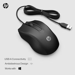 HP X500 Wired Mouse (Black, E5E76AA)