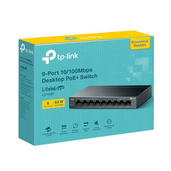 TP-Link LS108GP 8-Port Gigabit Desktop Ethernet Switch with 8-Port PoE+, 62 W PoE Budget, PoE Auto Recovery, Plug & Play, Metal Casing, Ideal for IP Surveillance & Network Security