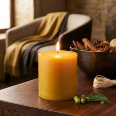 Pure Source India Paraffin Wax Scented Pillar Candles for Home Decor Smokeless & Dripless Candle (Rose - Red) Set of 3.