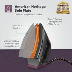 Havells Blaze Dry Iron 2 KG Heavy Weight Dry Iron| 1250W| American Heritage Non-stick Coated Sole Plate For Smooth Gliding & Long Life| Aerodynamic Design| 2 Year Manufacturer Warranty (Black)