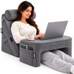 CUSHIO Lap Desk & Wedge Combo for Laptops, Study and Reading (Black)