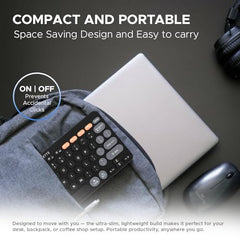 Amkette New and Improved Optimus BT 4-in-1 Multi-Device Wireless Keyboard, Pop Keys, Bluetooth, One-Click Device Switching, AI Access, Dual OS Layout, Windows, macOS, Android & iOS Compatible, Black