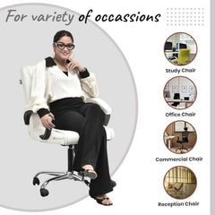 GOYALSON Ergonomic Revolving Office Home Swivel Desk Chair with Adjustable Height Smooth Moving (2, Black, Standard)