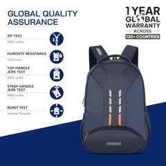 American Tourister Martt+ 01 | 28L Backpack | 17" Laptop Bag | 3.5 Compartments | Office & College Backpack for Men and Women | Rain Cover Included | Grey | 1 Year Global Warranty