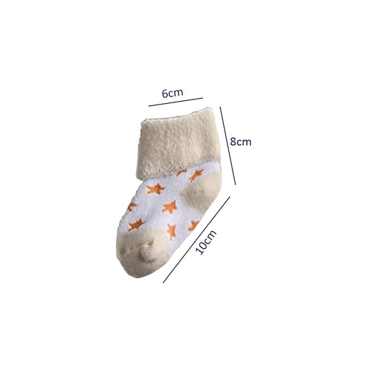 MOMISY 5 Pairs Tube Socks for children Toddlers Infant Baby Girl Boys (Cream, 0 Months to 6 Months)