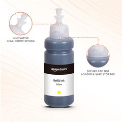 Amazon Basics Compatible Ink Refill Kit for Epson L130,L360,L380,L361,L565,L210,L220,L310,L350,L355,L365,L385,L405,L455 and L485 Printers | Vivid Color Matching Multi-Color Pack(C/M/Y/Bk - 70g x 4)