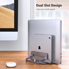 UGREEN Vertical Laptop Stand, Dual Slot Aluminum Holder