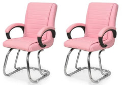 RATISON Special Director Principal Manager Office Visitor with arm Rest with Double Pipe Frame and Cushioned seat Back (2, Black, Double Pipe Frame)