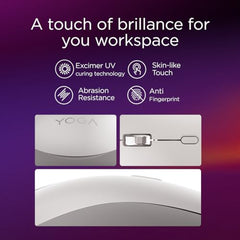 Lenovo Yoga Bluetooth Silent Mouse, 3 Level DPI Adjustment, 36 Month Battery Life, Bluetooth 5.3, 3 Device Paring, Whisper Quiet, Programmable Buttons, Smooth Finish, Luna Grey