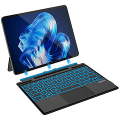 Bucewkde Surface Pro Keyboard for 3/4/5/6/7/7Plus 12.3 Inch, Ultra-Slim Wireless Bluetooth Surface Keyboard with Palm-Rejection Trackpad, 7-Color Backlit, Sleep/Wake Function, Long Battery Life