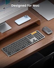 ProtoArc Backlit Bluetooth Keyboard Mouse for Mac, KM100-A Ultra Slim Wireless Keyboard Mouse for Mac, Rechargeable, Multi-Device for MacBook Pro, MacBook Air, iMac, iPhone, iPad, Space Gray