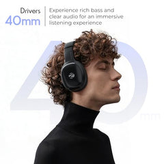 Zebronics Thunder Pro (2026 Upgrade) Wireless Headphones, BT v6.0, Up to 60h Playback, Dual Pairing, 40mm Drivers, ENC, Gaming Mode, Deep Bass, AUX & microSD, Rapid Charging (Black)