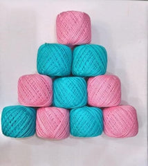 Crochet Cotton Thread Yarn Combo, 10 Rolls for Knitting, Crochet, Embroidery and Craft Making, Soft Decorative Thread for Handmade DIY Projects, Yellow & Green