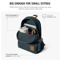 DailyObjects Pedal Everyday Casual Laptop Backpack (16L) Fits Upto 14 Inch Laptop, Unisex Travel Backpack Durable Canvas Material, Zippered Compartments With Pockets (Beige)