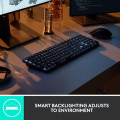 Logitech MX Mechanical Wireless Illuminated Performance Keyboard with Free Adobe Subscription, Linear Switches, Backlit Keys, Bluetooth, USB-C