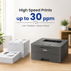 Brother HL-L2440DW (New Launch) Auto Duplex Laser Printer, 30 PPM Print Speed, LCD Display, 64 MB Memory, (WiFi Wireless LAN USB), 250 Sheet Paper Tray, 3000 Pages Inbox Toner, Free Installation