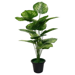 AAVANA GREENS Plastic 40 Inch Artificial Flower Plant for Indoor and Outdoor, Home, Shop, Office, Restaurant Decoration Dark Green (Pack of 1) (1, Plant 8 - with Pot)