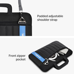 uppercase Stride 16 Inch Laptop Sleeve, Multi-Textured Quilted Design, Padded Compartment, Trolley Sleeve, Slide-In Handle & Detachable Shoulder Strap, Ideal for Men & Women | Office & Travel - Black