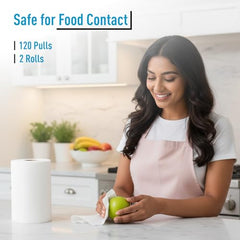 Amazon Brand - Presto! 2 Ply Kitchen Tissue Paper Roll | 720 Pulls | 60 Kitchen Towels X 12 Rolls | Soft And Highly Absorbent | 100% Natural Virgin Cellulose Fiber
