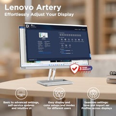 Lenovo L-Series 27 inch (68.5cm) QHD IPS Monitor| 100Hz, 1ms, FreeSync, 99% sRGB, 90% DCI-P3, 3Wx2 Speakers, 2X HDMI 2.1, 1x DP 1.4, Tilt, Swivel, Pivot Height Adjust Stand, Grey, L27q-4A
