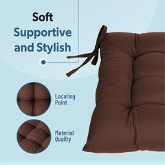 Kuber Industries Microfibre Quilted Chair Cushion/Pad | Chair Back Rest Pillow | Size 45 X 47 X 7 CM | Pack of 1 | Blue