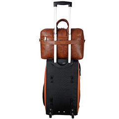 Hard Craft Vegan Leather Office Laptop Messenger and Shoulder Side Sling Hand Bag For Men Corporate Executive Briefcase Bag For Man Supports Laptop Upto 15.6 inches