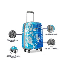 Skybags Trooper Set of 3 (S+M+L) Printed Hard Case Trolley Bags, Green