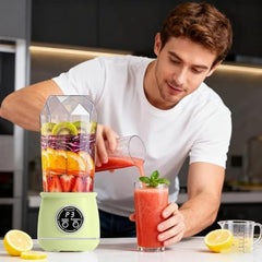 Juicer for Home ^ Lacossi Juicer Mixer Grinder with 1500mAh Battery, 6 Blades 3Gears Fast Blending, 2-Jar Capacity (400ml*2) | 40 Watts Bullet Rechargeable Portable Personal Juicer