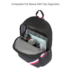Tommy Hilfiger Unisex Roselle Plus 20L Laptop Backpack - Burgundy & Navy with Trolley Strap - Ideal for College, Work & Travel