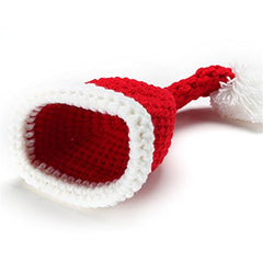 MOMISY Newborn Baby Photography Prop Croche Costume 2Pcs Handmade Knitted Hat Diaper Photographic Prop Outfit for Baby Bird-Red And White