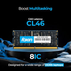 Foxin 16GB DDR5 Desktop RAM 4800MHz | UDIMM - 1.2V Low Voltage | 288-PIN Pin, 8 IC, Intel & AMD Compatible | High-Speed PC Memory Upgrade | 5 Years Warranty