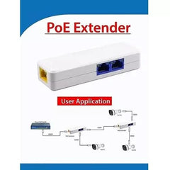 MakWorld POE Repeater 10/100Mbps 1 to 2 POE Extender Networking Device, Supports 2 Cameras up to 100M, External Power not Required