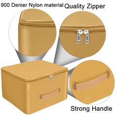 Storite 2 Pack Nylon Wardrobe Bag Underbed Cloth Storage Organizer | Moisture Proof Storage Bag, Storage box for Clothes Saree Bags, Zippered Closure & Handle - Magenta,37x34x23 cm