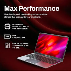 Primebook 2 Max (2026) | 8GB RAM, 256GB UFS Storage | 15.6-Inch Full HD IPS Display | 12hrs Battery | MediaTek Helio G99 | Android 15 (PrimeOS 3.0) | Backlit Keyboard | in-Built AI (Gray)