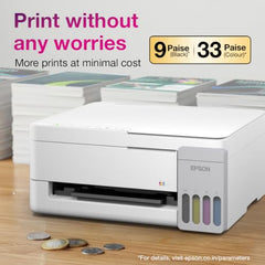 Epson EcoTank L3356 (New Launch) WiFi InkTank A4 Colour Printer, Scanner, Copier for Home & Office, 5760x1440dpi Resolution, Low Printing Cost at just 9 Pais/Black Print & 33 Paise/Colour Print