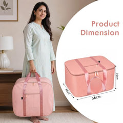 Storite 2 Pack Moisture Proof Nylon Underbed Storage Bag For Clothes Large | (54 x 46 x 28 cm) - BlackRed, Rectangular
