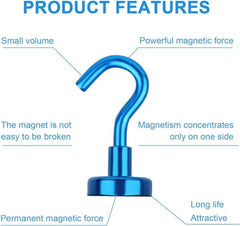 DIYMAG Magnetic Hooks 15pcs 30lbs Cruise Essentials 2026 Magnet Hook | Neodymium Heavy Duty Strong Magnets Hanging Ship Cabins Refrigerator Fridge Classroom Beach Vacation Kitchen Grills Home Tool