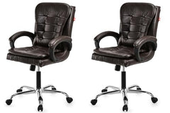 GOYALSON Mesh Back Revolving Chair for Office Home Swivel Desk Chair with Comfortable Seating & Wheels (1, Brown, Standard)