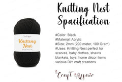 Craft Affair | Knitting Nest Acrylic Yarn (200 Meter, 100 Grams, 2mm) / Woolen Yarn/Acrylic Yarn for Knitting and Crocheting-Olive