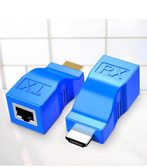 NEXSA HDMI to RJ45 Network Cable Extender Over Cat5e Cat6 30M Blue