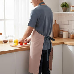 MOMISY Waterproof Kitchen Apron, Cooking Apron with Large Front Pocket, Daisy Print Design (Pink)
