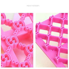 SYGA Cake Fondant Embossing Mold Multifunctional Patterns Embosser Cookie Cutter Molds Plastic Impression Mats Texture Lace Border Baking Mould Bakeware for Cupcake Wedding Cake Decoration Tools-6pcs