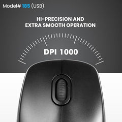 ProDot MU-Comfy USB Gaming Mouse for Laptop | Ergonomic Mouse with 1000 DPI | 5 Million Click Lifespan | Lightweight, Durable ABS Plastic | 1.35m Cable | Compatible with Windows, Mac, Linux