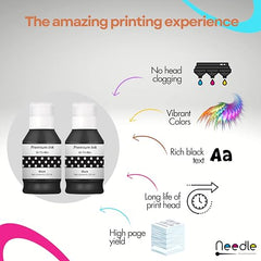 Needle GI 71 Compatible Refill Ink | Made in India | (CMYK 4x1 KG with EazyFill Cap) for Canon Pixma G1020 G2020 G3020 G2060 G3060 G1737 G2770 G3770 G4770 G1730 G2730 G3730 Printers