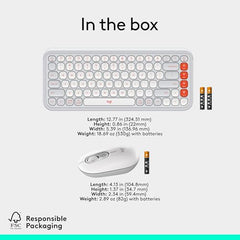 Logitech POP ICON Combo, Bluetooth Keyboard and Mouse Combo, Comfortable Typing, programmable Keys and Buttons, Quiet clicks, Easy-Switch up to 3 Devices - Graphite