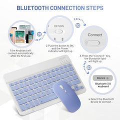 GR Deals Bluetooth Keyboard and Mouse Combo Portable Wireless Keyboard Mouse Set for Pad/Phone/OS/and Above Samsun Tablet Phone Smartphone Android Windows (Purple)