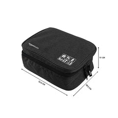Amazon Basics Travel Organiser for Electronic Accessories, Flexible Padded Dividers, Waterproof, Foam Padding, for Cables, Chargers, Hard Disk, Power Bank (Blue)
