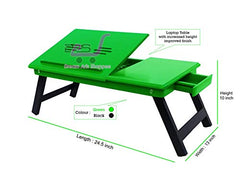 Dream Arts Shoppee Laptop Table Adjustable Foldable with one Drawer (Black)